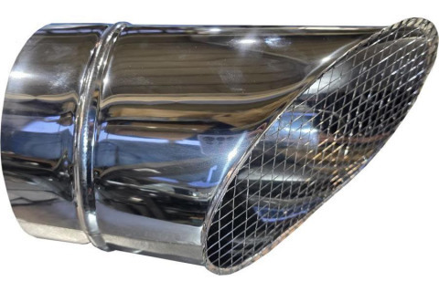 Косой или скошенный участок воздуховода круглого сечения с сеткой Ф315-150-45  Лист.нерж. (AISI 430) 0.50 [Сетка сварная/-]